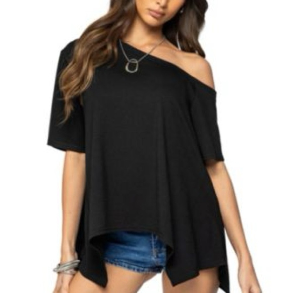 Elegant Black Off-Shoulder Women's Top